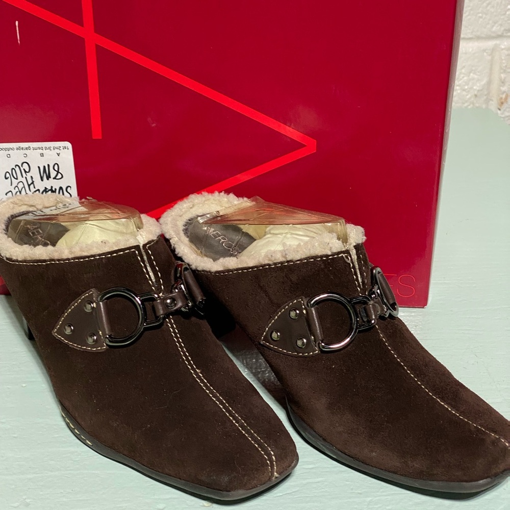 Women's Brown Suede Mules
